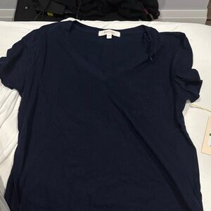 Two by Vince Camuto Dark Blue V-Neck Tee